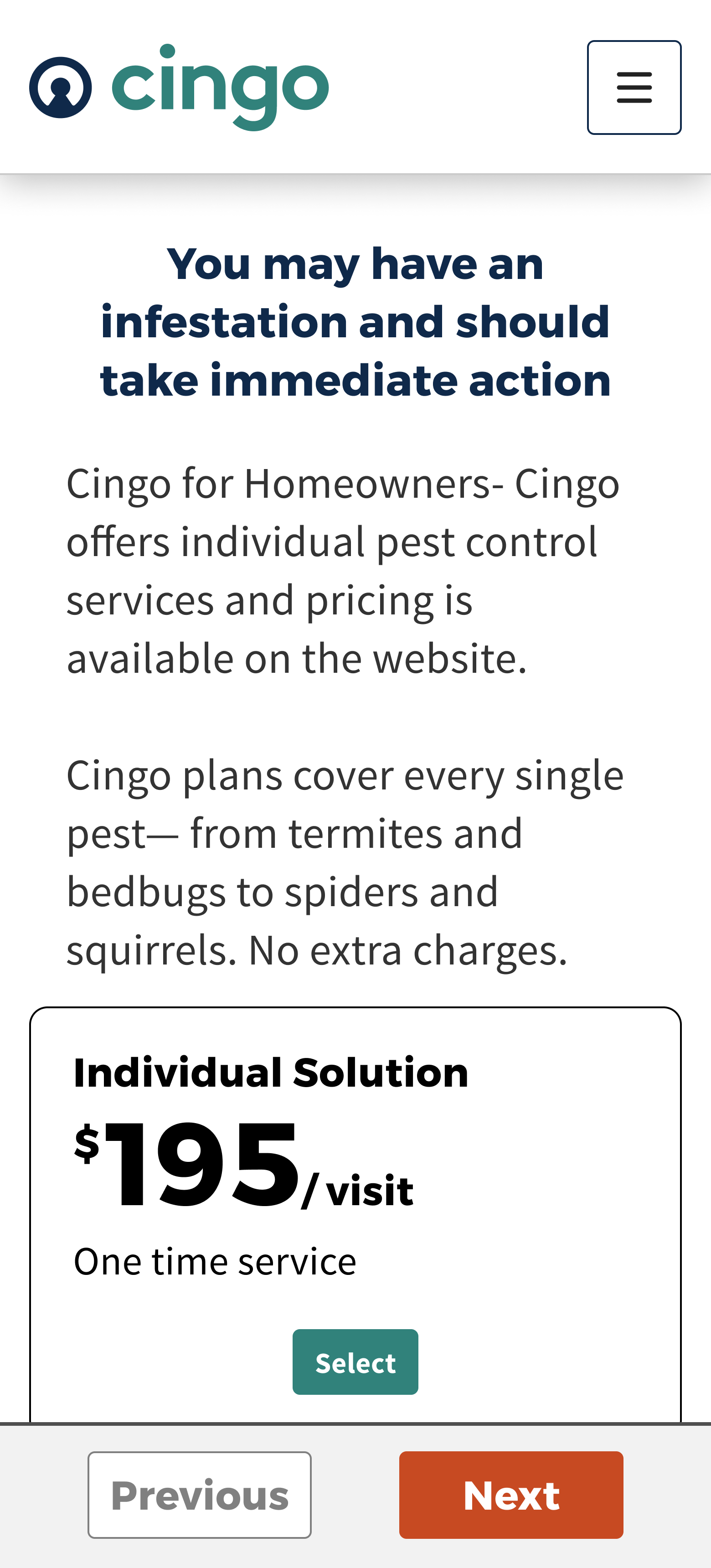 Mobile screen 3 of Cingo's Crisis Experience experience