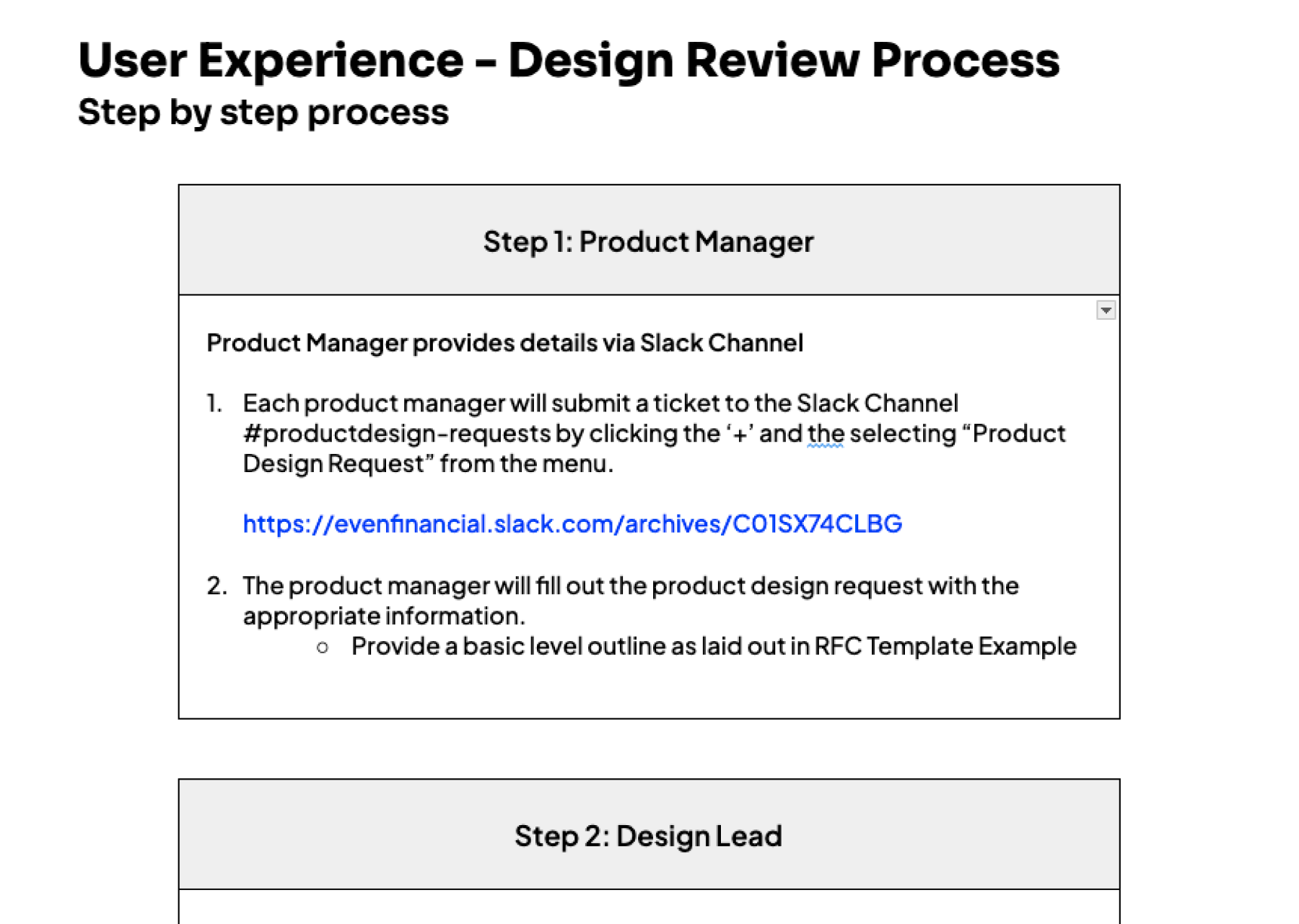Even Financial Design Process Documentation