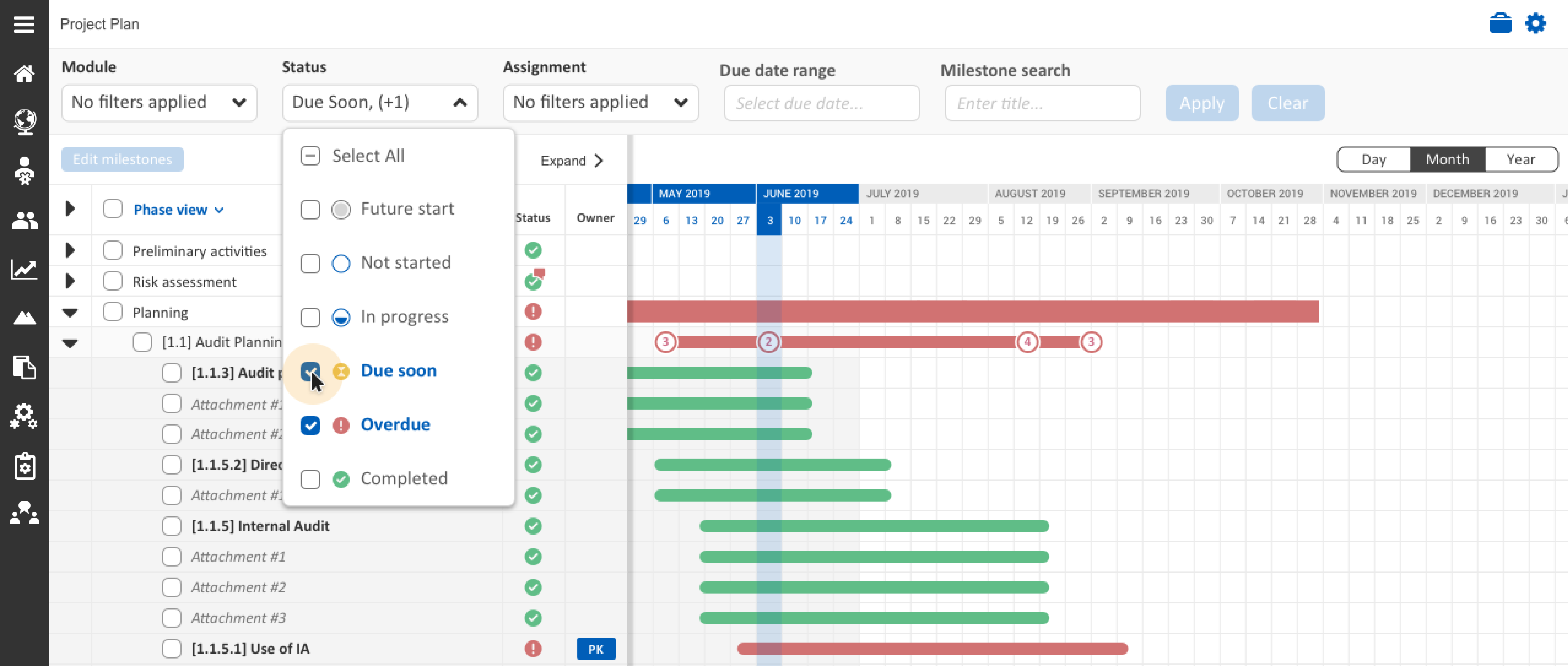 KPMG audit platform — workflow and task management screen