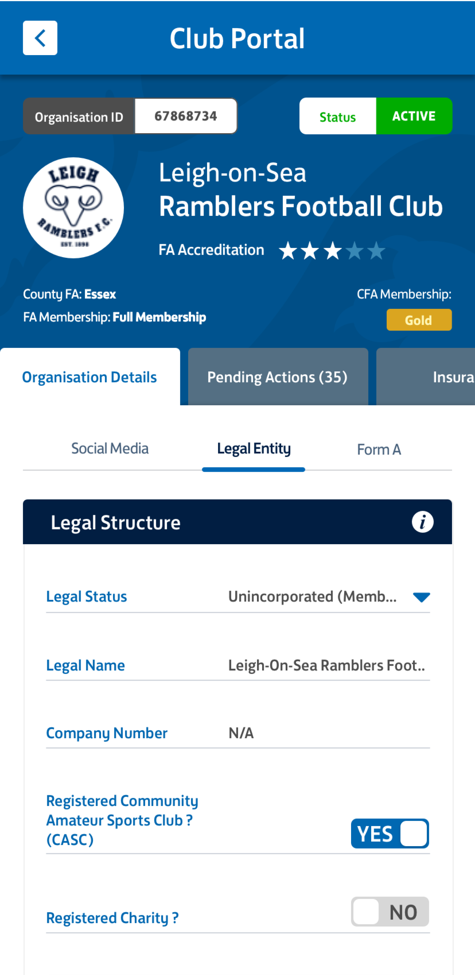 Mobile screen 4 of The FA experience