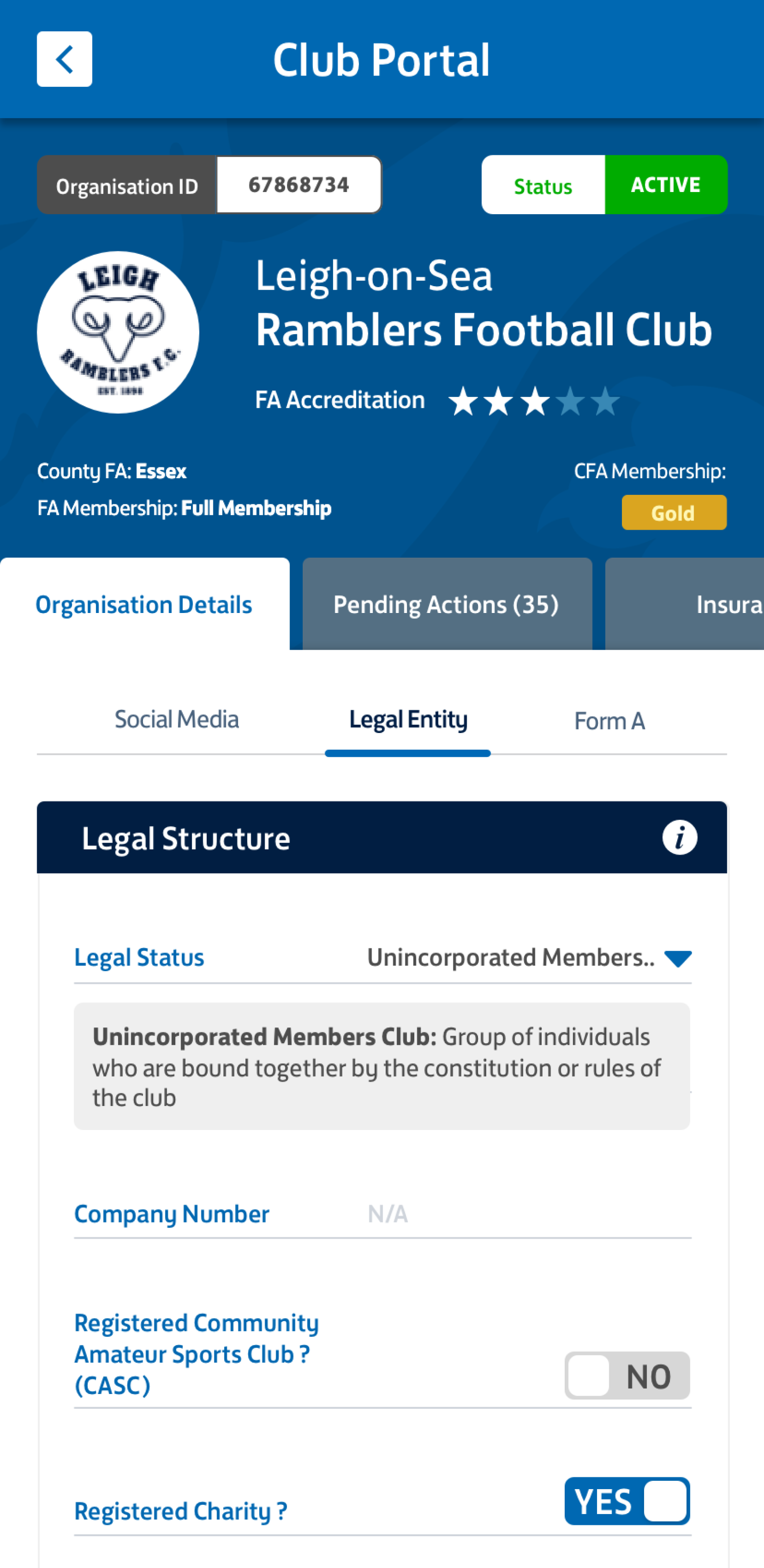 Mobile screen 5 of The FA experience